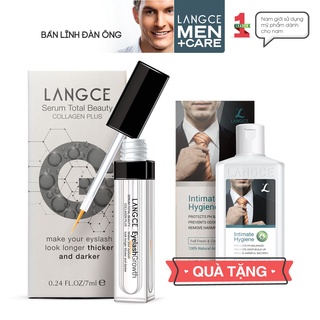 Dưỡng Dài Mi Serum Collagen+ Total Beauty 7ml TẶNG Gel Vệ Sinh 100ml LANGCE dành cho Nam