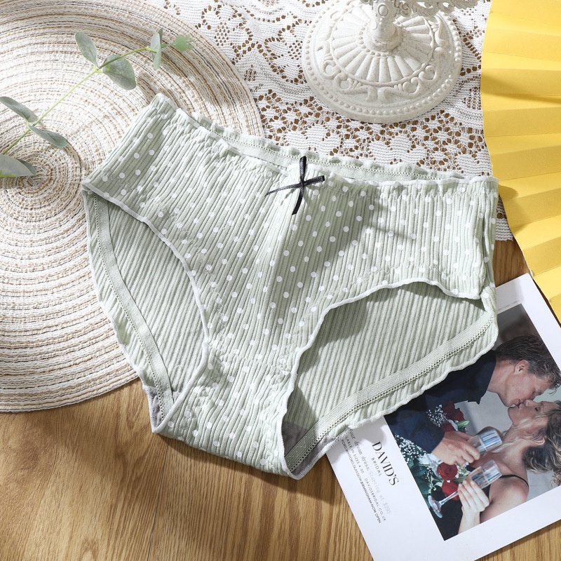 Quần Lót LEOSOXS Cotton Lưng Vừa Họa Tiết Chấm Bi Dễ Thương Phong Cách Nhật Bản Cho Nữ | BigBuy360 - bigbuy360.vn