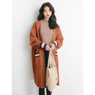 Áo Khoác Len Đan Cardigan Dáng Dài Thu Đông Hàn Quốc Áo Khoác Len Đan Cardigan Len Mịn Ulzzang Thời Trang Thu Đông