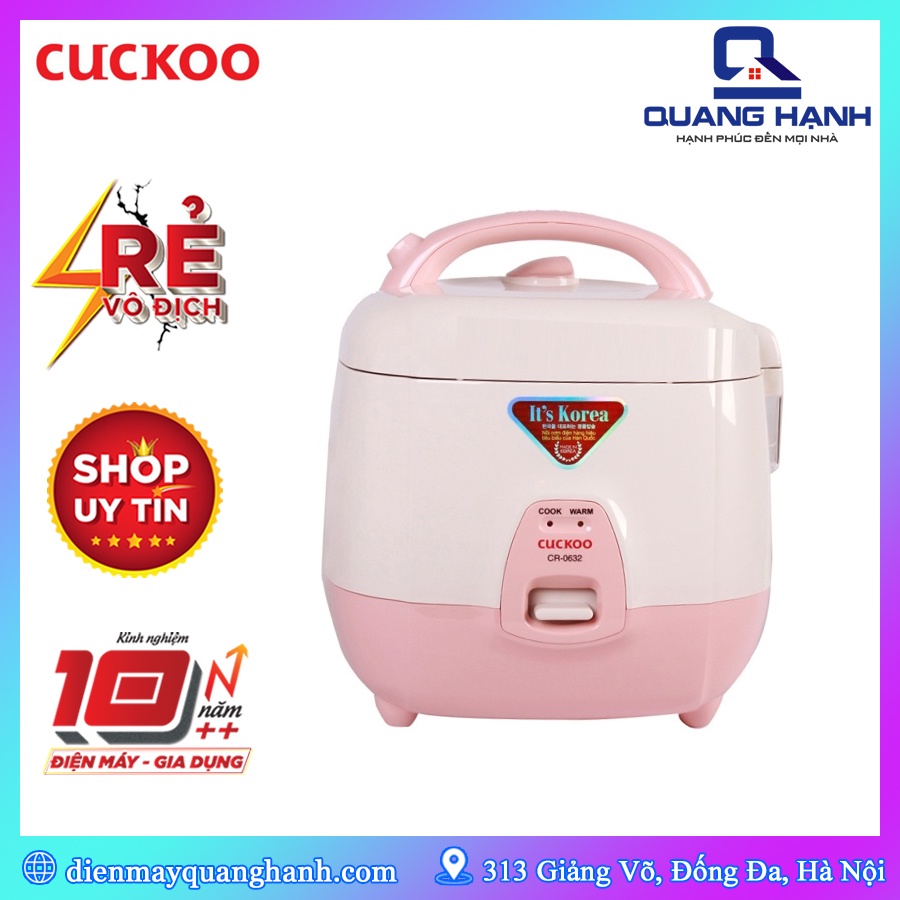 [Hàng chính hãng, Bảo hành 24 tháng] Nồi cơm điện Cuckoo CR-0632 1L