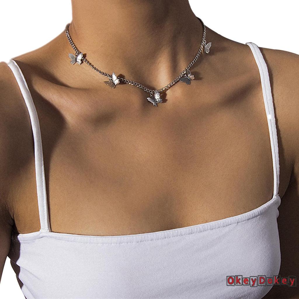 Vòng Cổ Choker Mặt Hình Bướm Thời Trang Cho Nữ