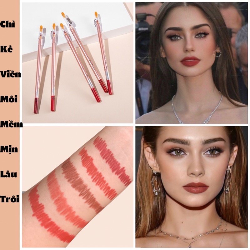 Chì Kẻ Viền Môi Mềm, Mịn Bền Màu, Lâu Trôi - Hot Trend Natural Matte Waterproof Lipliner