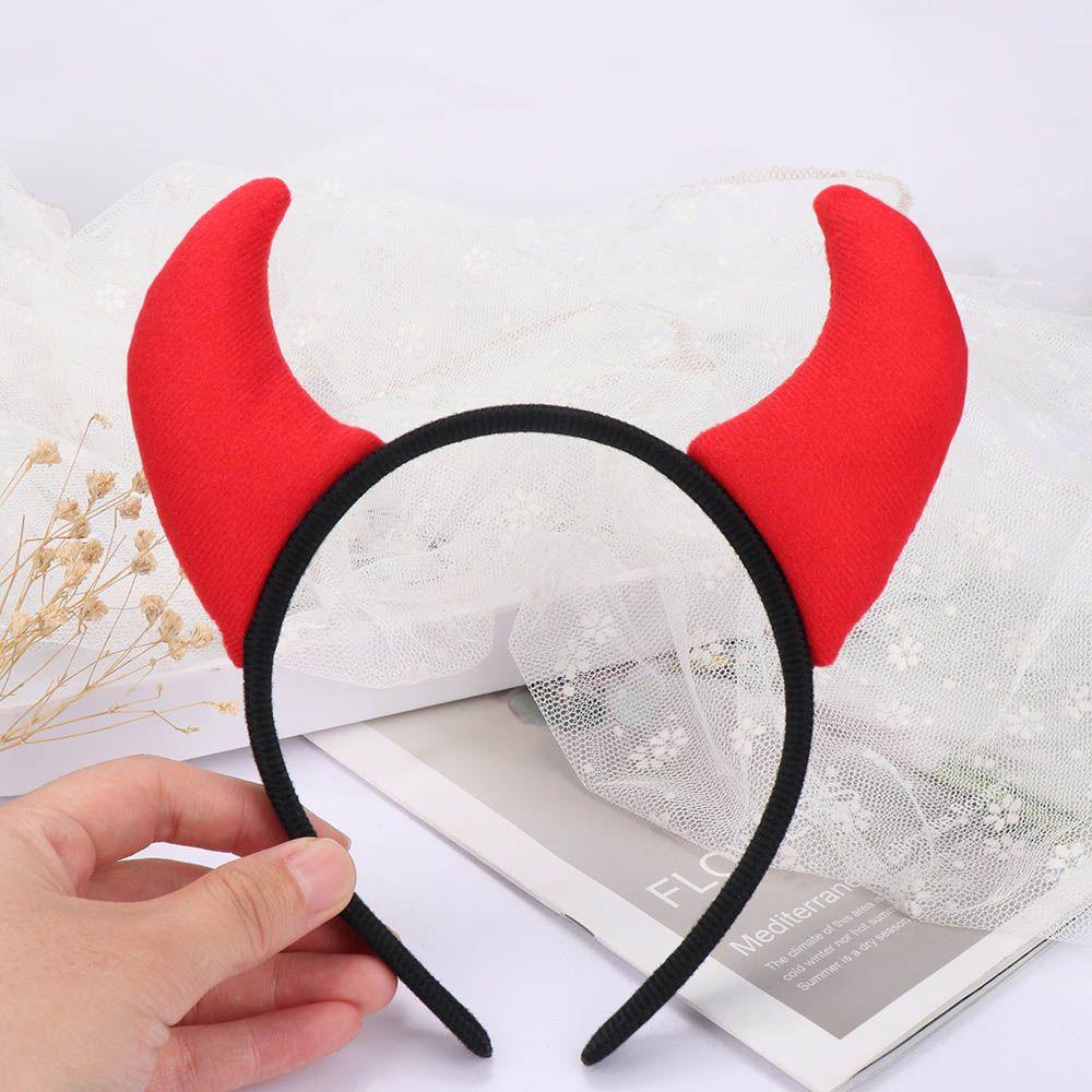 Băng Đô Cài Tóc Đen Đính Sừng Quỷ Lấp Lánh