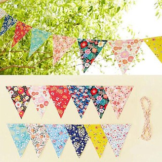 Lá cờ hoa bằng vải có dây treo dùng trang trí tiệc cưới tiệc sinh nhật