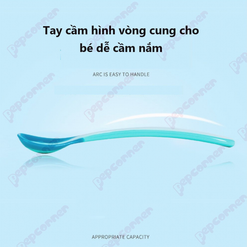 Thìa báo nóng ăn dặm chất liệu PP an toàn cho bé