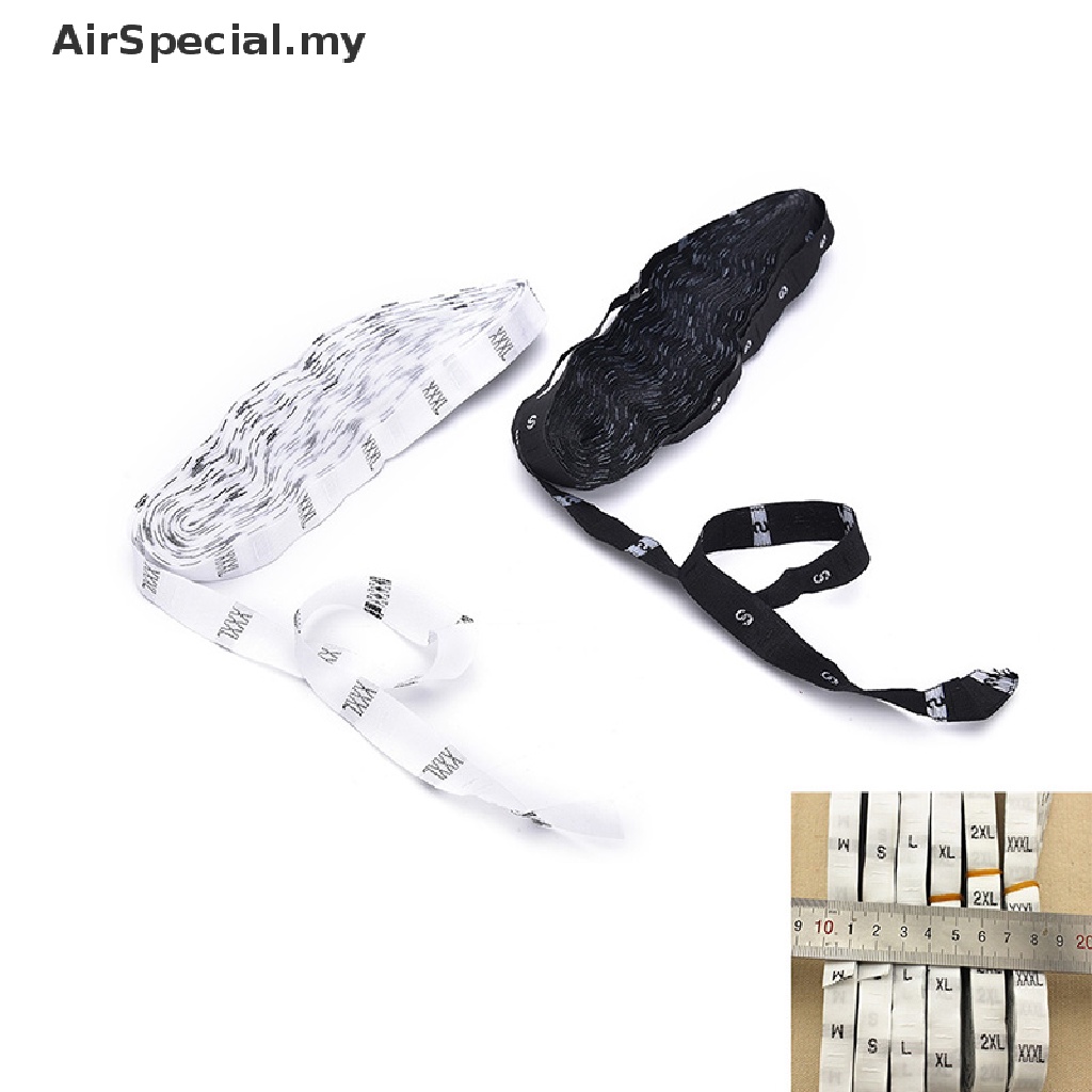 Cuộn 500 Nhãn Kích Thước May Quần Áo Màu Trắng Đen Size S M L XL