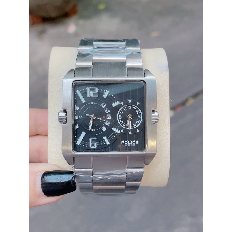 Đồng Hồ Nam Police 1064G Dây Thép , Size 40mm , Hai Máy Chạy Song Song