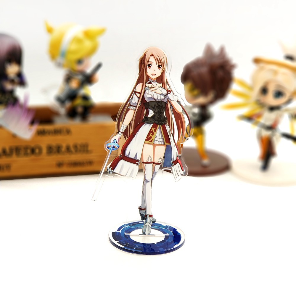 Sword Art Online Kirigaya Kazuto Yuuki Asuna acrylic stand figure anime toy chạy