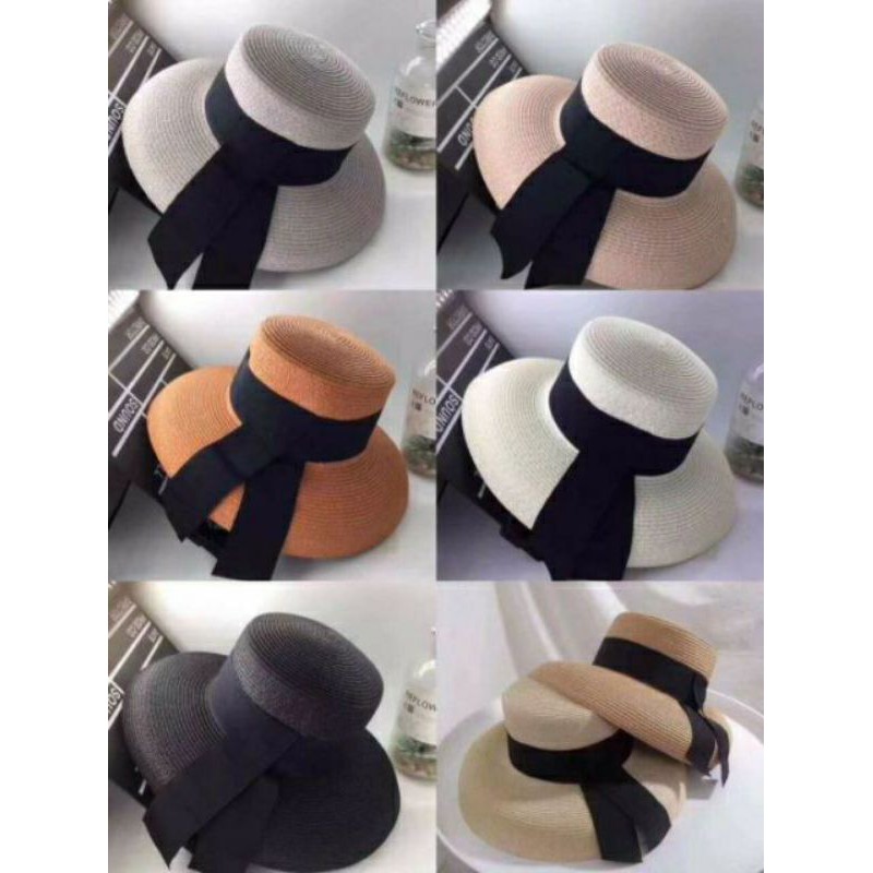 Mũ cói lồng đèn thắt nơ vintage siêu sang