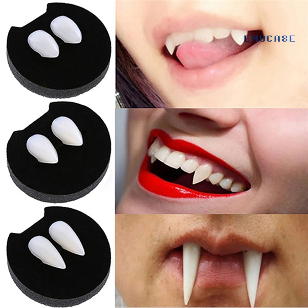Bộ 2 Răng Nanh Giả Hóa Trang Ma Cà Rồng 13 / 15 / 17 / 19mm