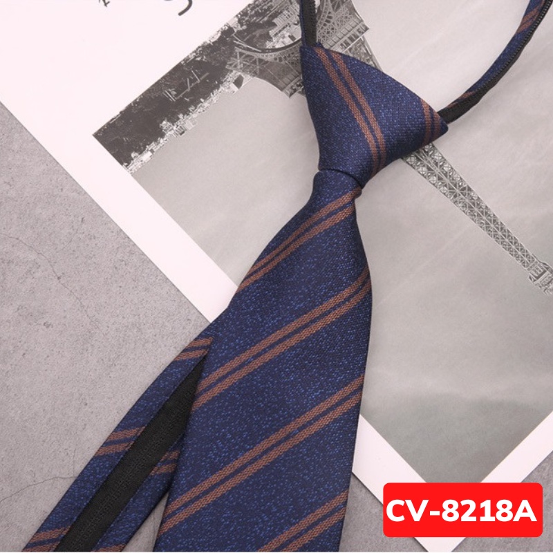 Cà vạt Nam bản to 8cm phong cách lịch sự, chững chạc, Cravat thắt sẵn, Calavat chú rể, Cavat công sở, dự tiệc CV-8218