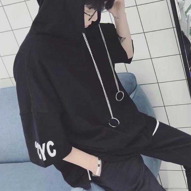 Áo hoodies tay lửng form rộng năng động thời trang dành cho nam