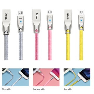 Cáp lightning - Micro usb Hoco U9 dài 1.2m có đèn led thông báo