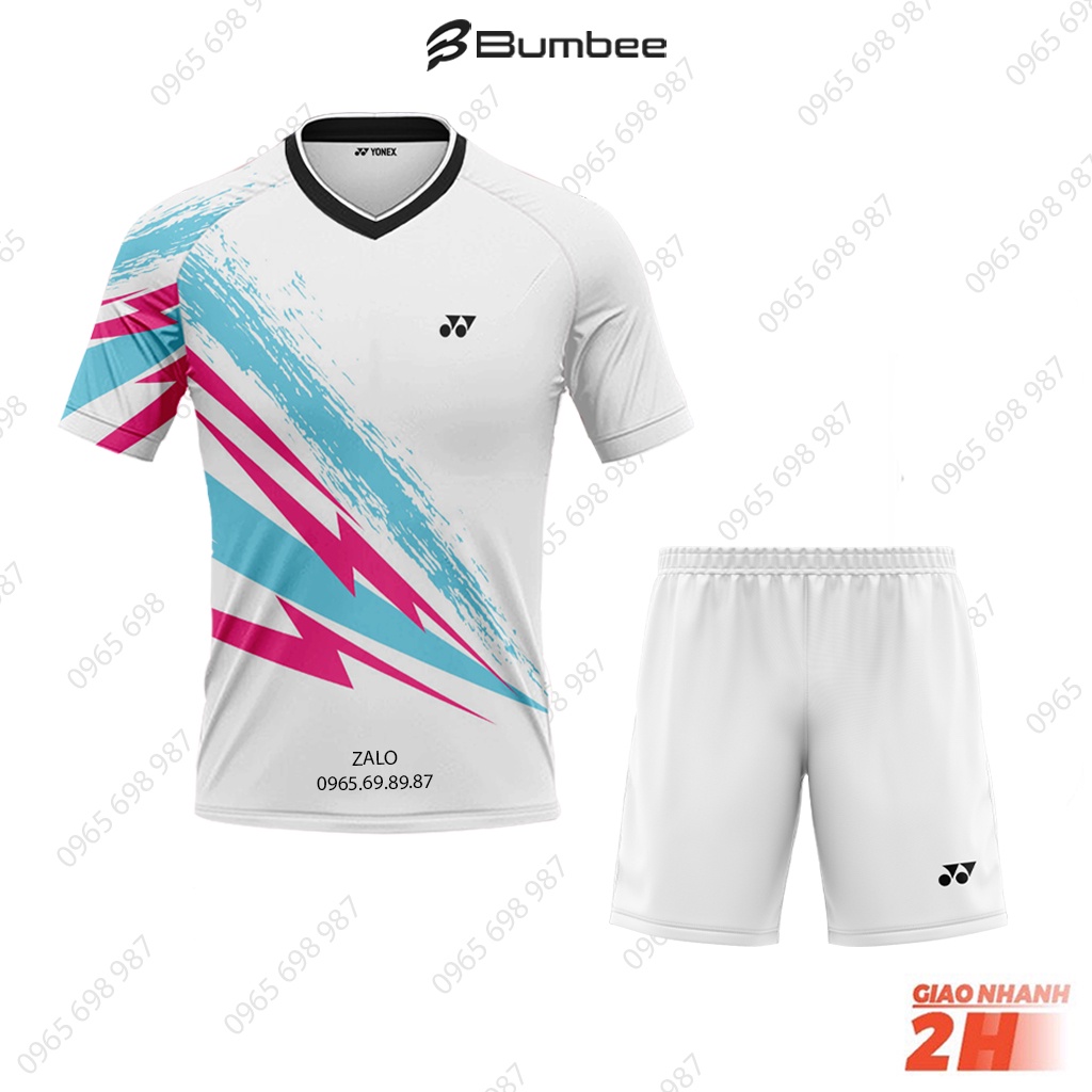 Quần áo cầu lông, áo cầu lông Yonex mới nhất chất liệu mềm mại co giãn tốt