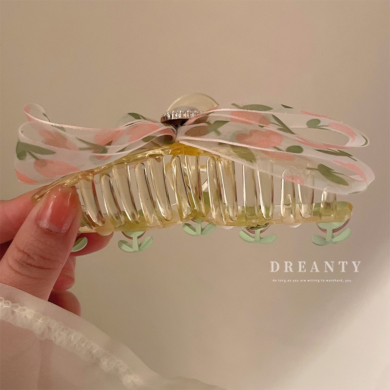 Kẹp Tóc Hình Hoa Tulip Đính Ngọc Trai Giả Ngọt Ngào Cho Nữ