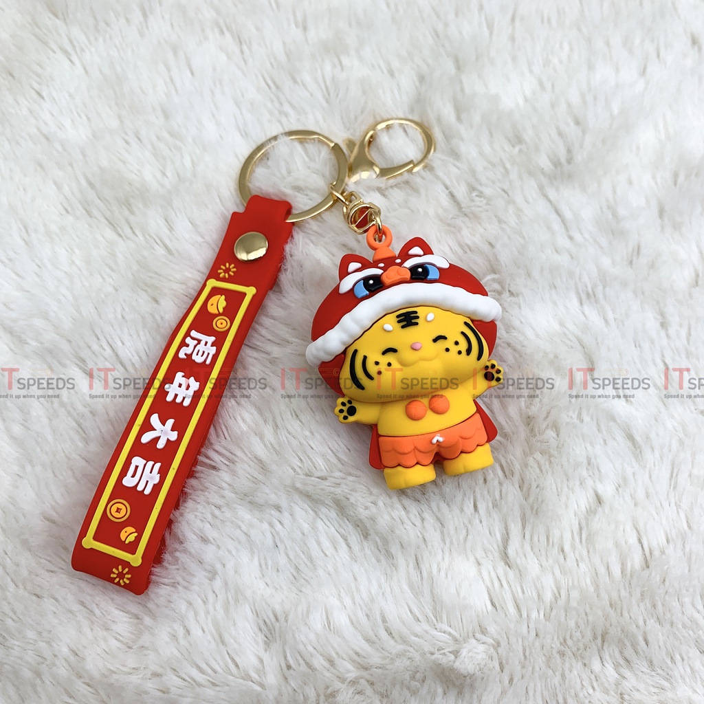 Móc Khóa Cute Hình Con Hổ May Mắn, Đáng Yêu, Dễ Thương, Chất Liệu Kim Loại Và PVC, Nước Sơn Bóng Đẹp, Hình Ảnh Sống Động