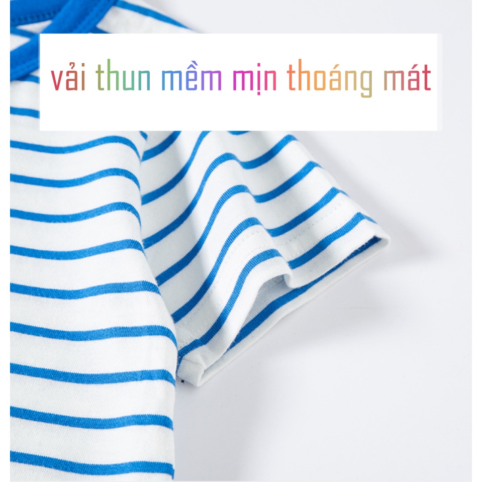 Áo thun cho bé trai sọc ngang chất liệu thun cotton mềm mịn mát mẻ thời trang phong cách hiện đại RHINO KIDS