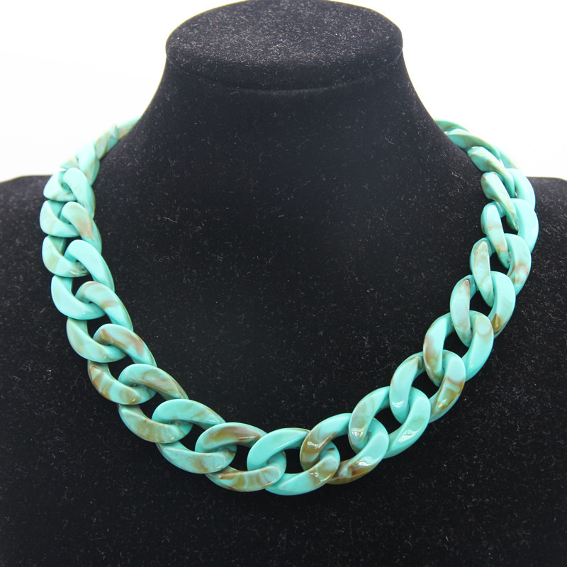 Vòng Cổ Dây Xích acrylic Ngắn Nhiều Màu Sắc Phong Cách Âu Mỹ Cổ Điển Thời Trang