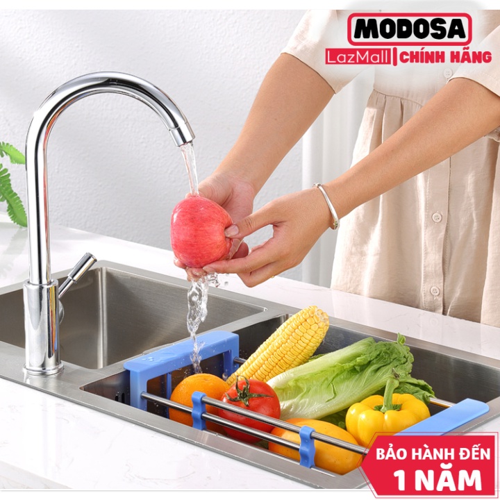 Rổ Vouller Inox Rút Gọn,  Rổ Inox Rút Gọn Để Bồn, Giá Inox Đa Năng Đặt Chậu Rửa Bát Rút Gọn