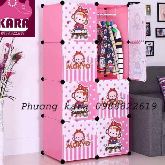 KHUYẾN MẠI FREESHIP 99K TOÀN QUỐC_{SALE OFF}- Tủ nhựa quần áo lắp ghép 8 ô Size sâu 47cm. Tặng kèm 1 treo đồ.
