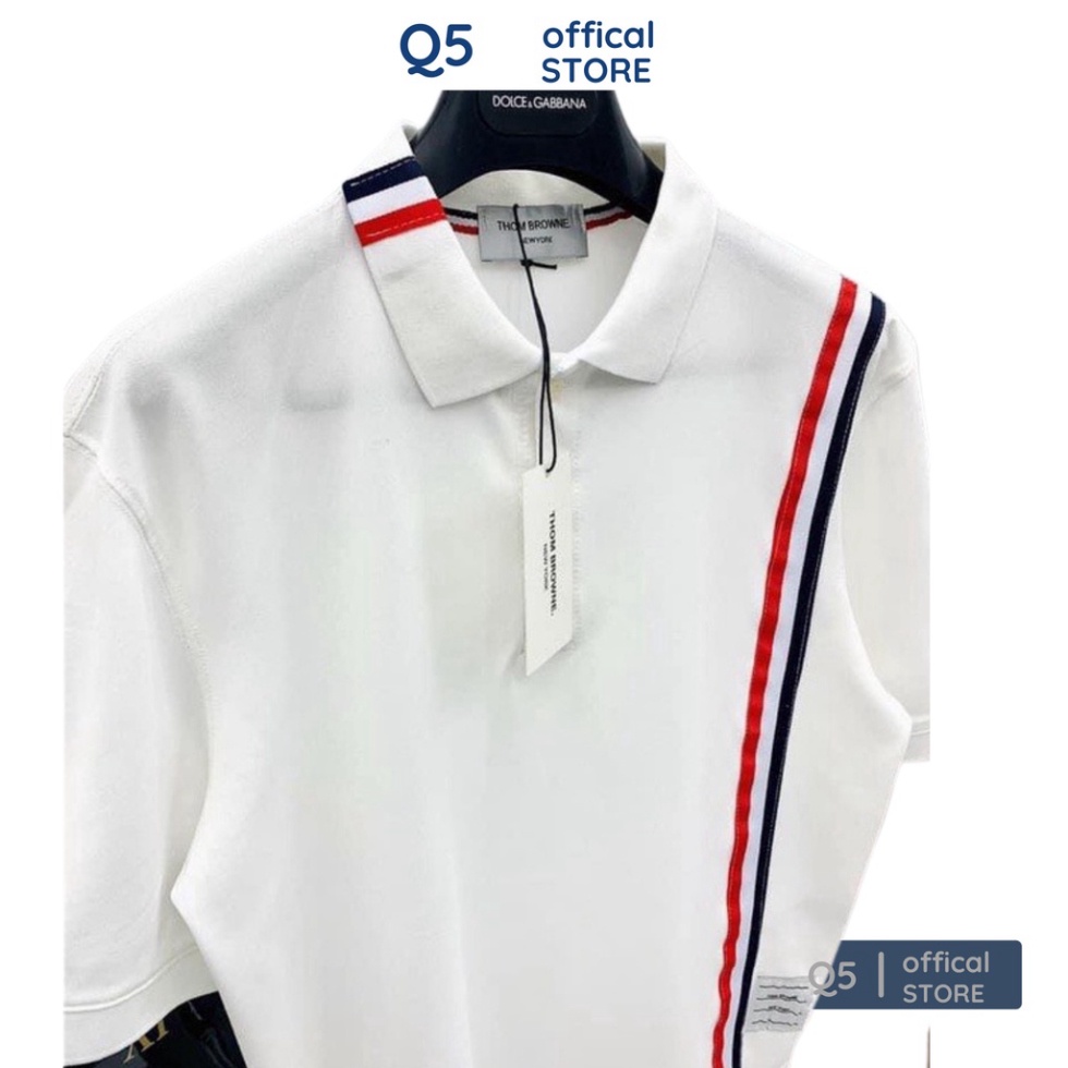 New 2022 Aó polo THOM chéo ngực nam nữ chất liệu cá sấu cổ bẻ ngắn tay cao cấp