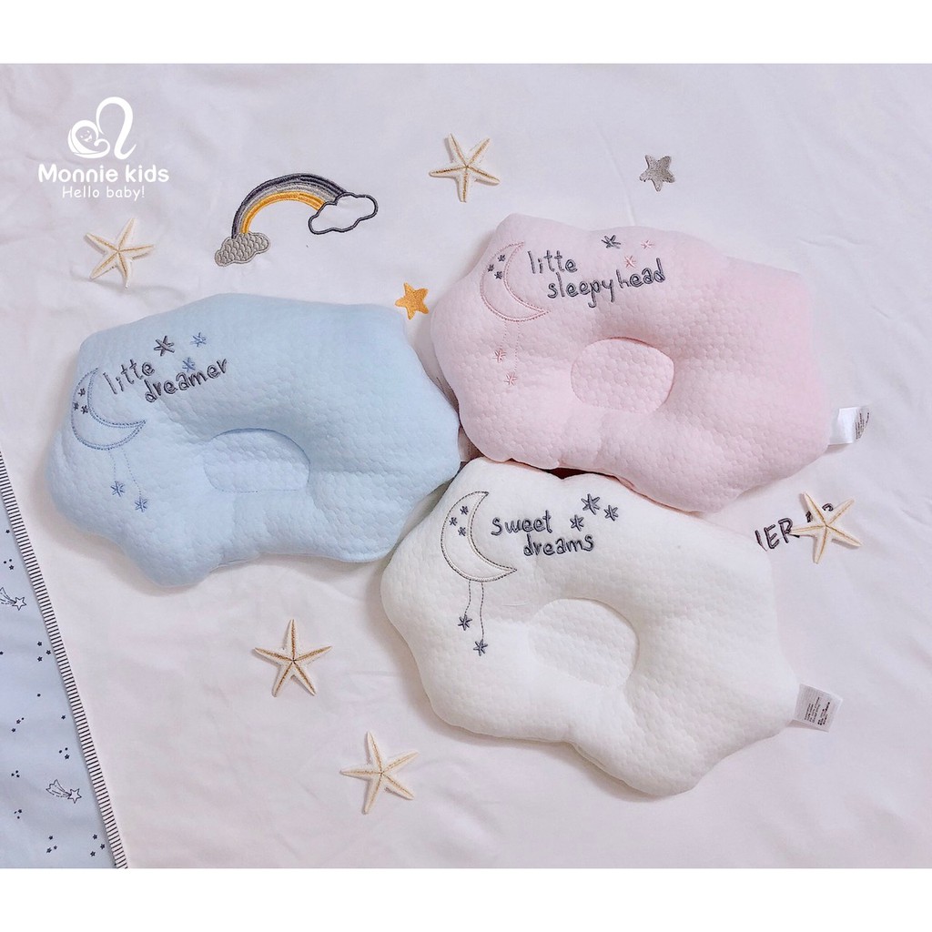 Gối lõm bông chống bẹp đầu cho bé BEBE COMFORT 35x20cm, gối ngủ bông cao cấp - Monnie Kids