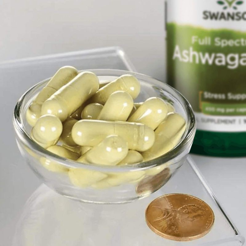 Swanson Premium Ashwagandha bổ sung 450mg hỗ trợ giảm căng thẳng và hỗ trợ năng lượng 100v