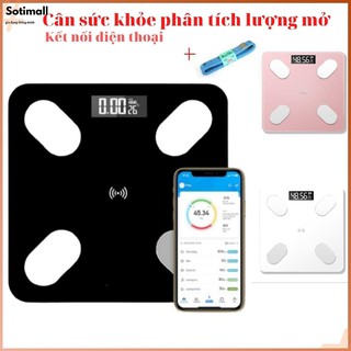 Cân điện tử sức khỏe thông minh kết nối điện thoại, phân tích lượng mỡ, tối đa 180kg, giao màu ngẫu nhiên - Sotimall