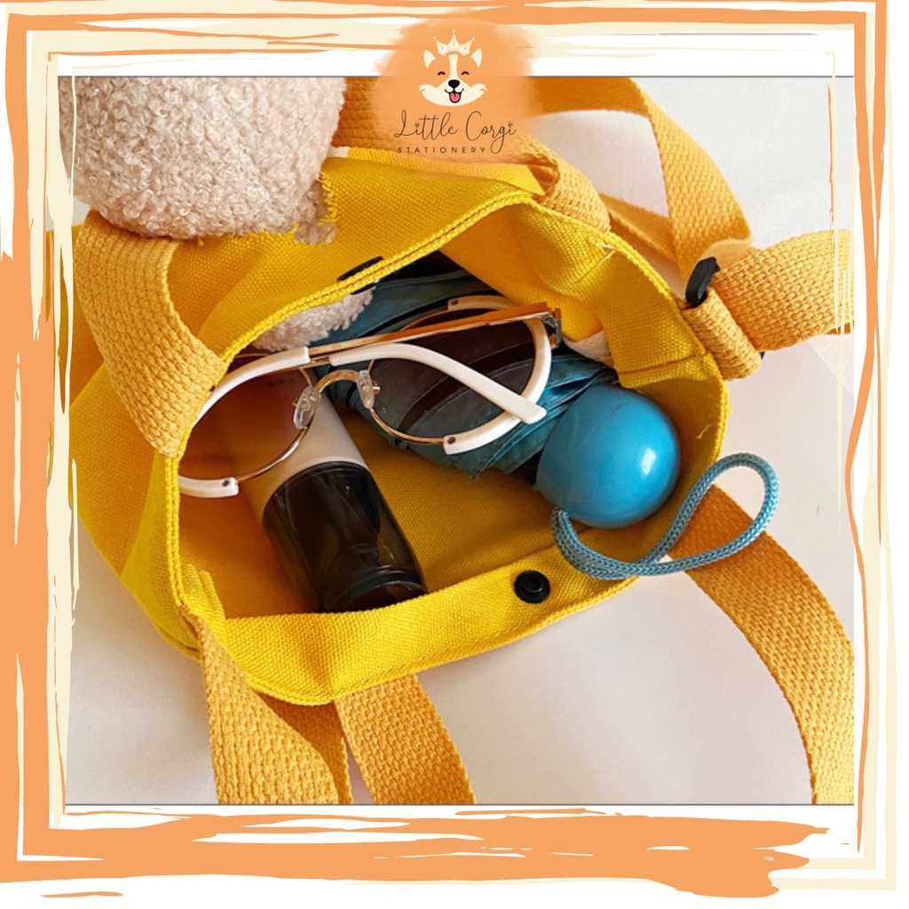 Túi balo đeo chéo mini nhiều màu dễ thương phong cách đơn giản  - Túi vải đeo vai gấu bông nhiều mẫu dễ thương - Corgi