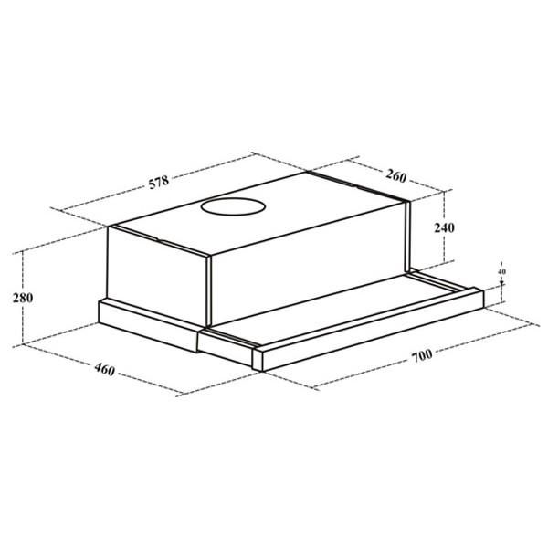 [Miễn Phí Lắp Đặt] Máy Hút Mùi Âm Tủ EUROSUN EH-60AF85B | EH-70AF85B - 3 tốc độ, 850m³/h, Hàng chính hãng