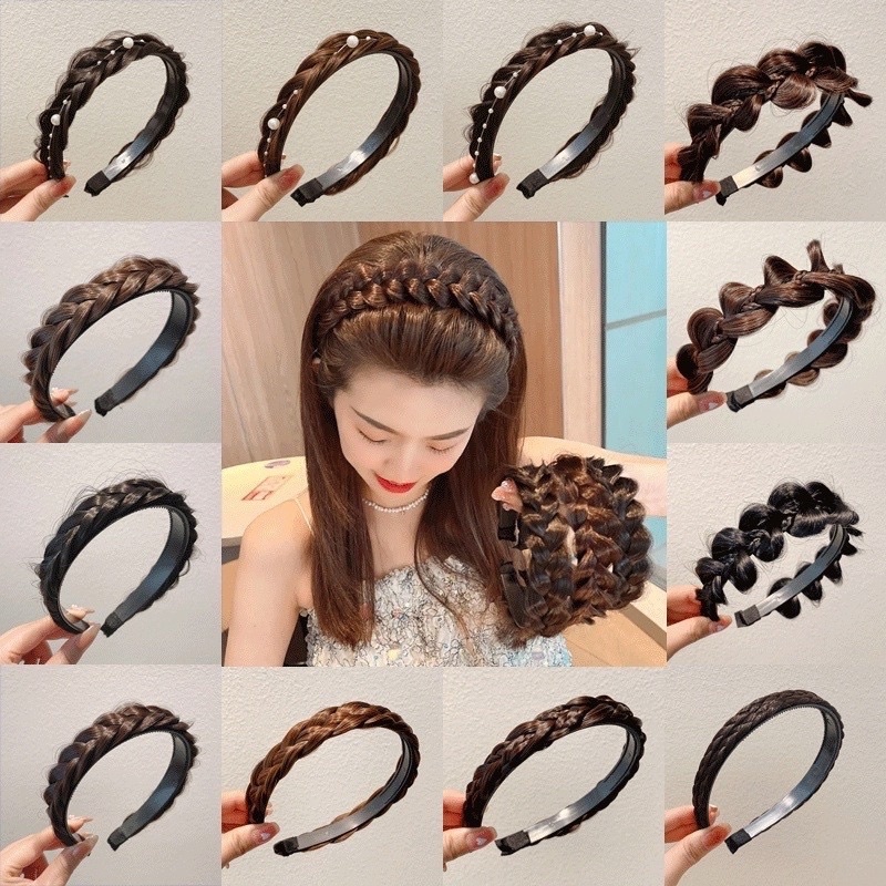 băng đô tóc giả thắt bím phong cách thời trang hàn quốc cho nữ mã Th13468