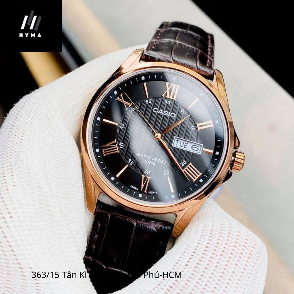 Đồng hồ nam dây da chính hãng Casio MTP 1384L-1AV Bảo hành 1 năm Hyma watch