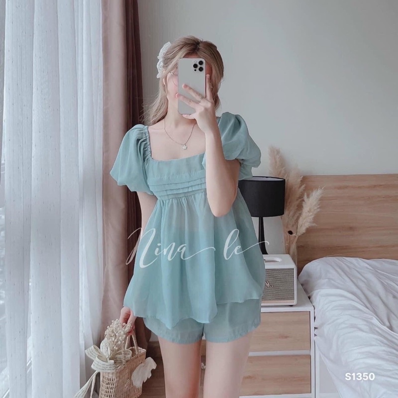 set babydoll voan tơ siu đáng iu Trần Gia Shop