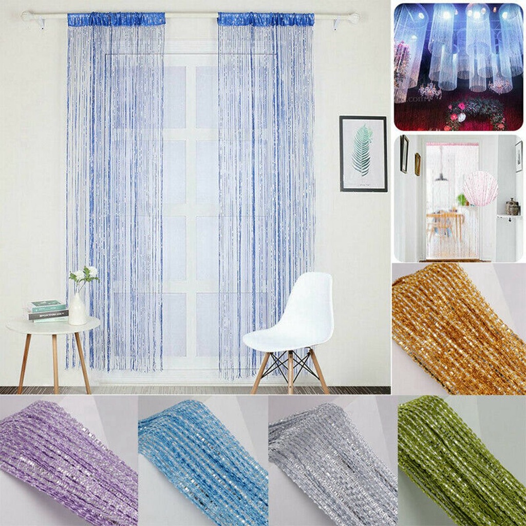 Rèm cửa sổ dây tua rua 100x200cm nhiều màu trang trí phòng khách