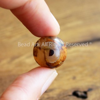 1 hạt thiên châu agate 15mm trang trí vòng tay phong cách tibet