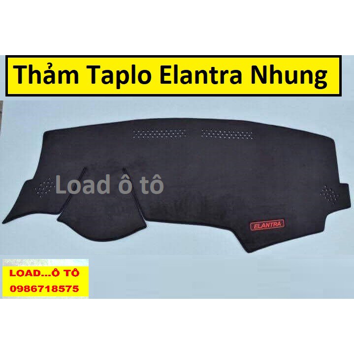Thảm Nhung Taplo Huyndai Elantra 2018-2021 Mẫu Nhung Lông Cừu Cao Cấp