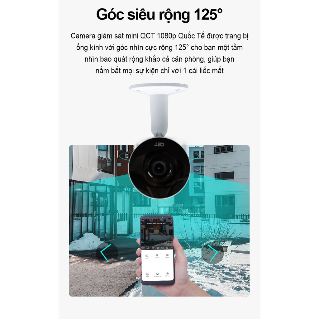 Camera giám sát mini QCT gen2 1080p quốc tế