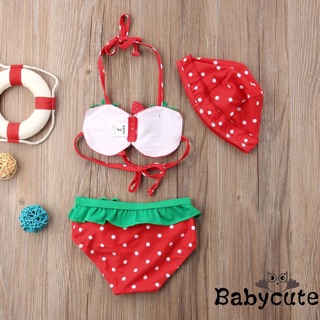 Bikini trái dâu đáng yêu cho bé gái ( ảnh thật )