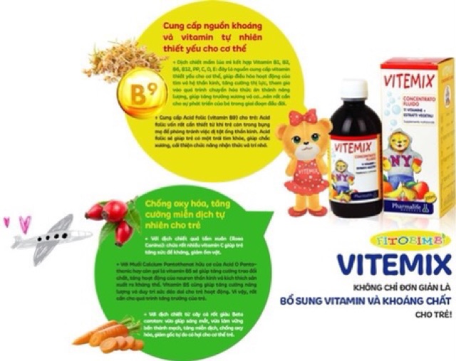 [Kèm Quà Tặng ] FitoBimBi Vitemix - Vitamin cho bé, Thảo dược Châu Âu ( Chính Hãng Italy)