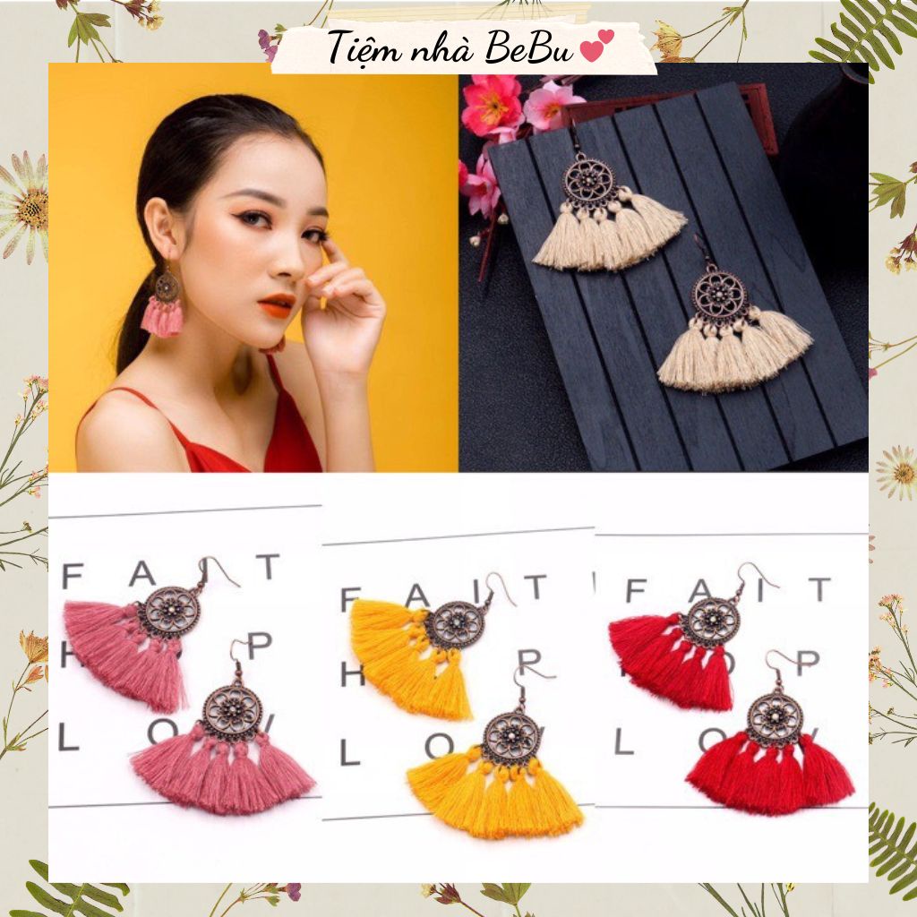 Khuyên tai tuarua phong cách Boho, bông tai vintage đi biển