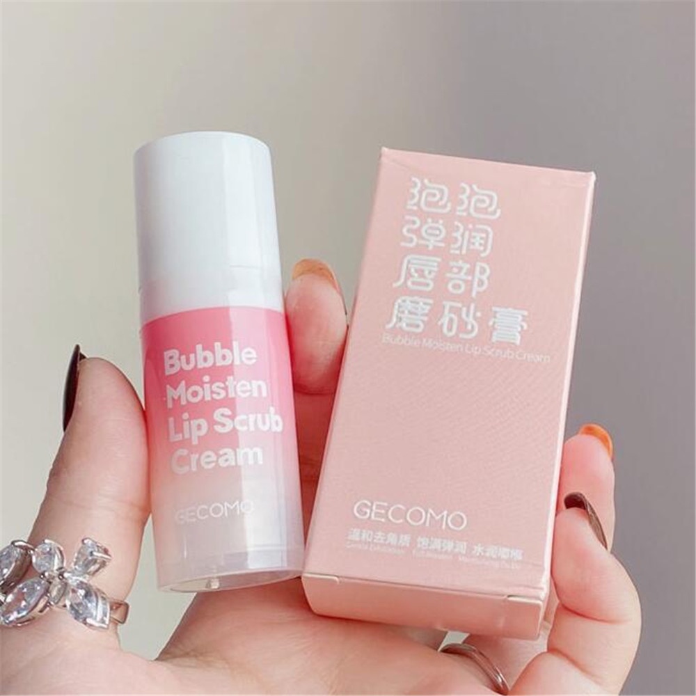 【sweet】1Pcs 12ml woman Pink tube Exfoliating Bubble Lip Scrub Cream Moisten Lip Exfoliator