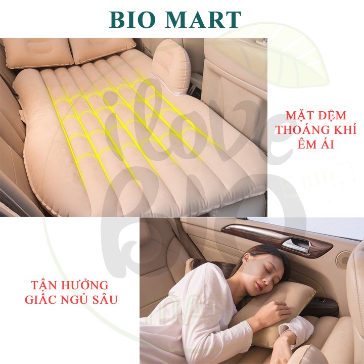 Đệm Hơi Ô Tô - Giường Hơi Cao Cấp - KÈM Bơm Điện, Gối Hơi, Miếng Vá Dự Phòng - BIO38