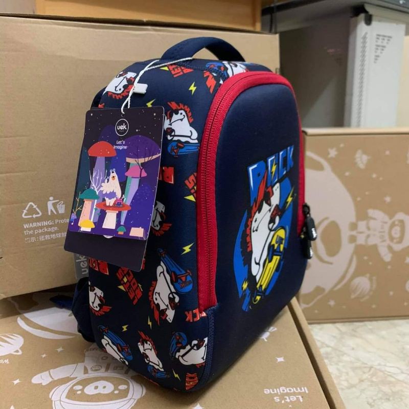 Balo UEK cho bé mẫu giáo, full hộp, tặng móc cặp size S