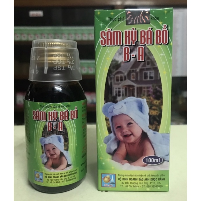 Combo 2 Chai Sirô Ăn Ngon Sâm Kỳ Bá Bổ, 100 ml, Giúp Trẻ Tăng cân, Hay ăn, Chóng lớn