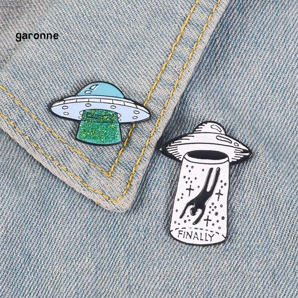 Ghim cài áo hình UFO độc đáo thú vị bằng hợp kim