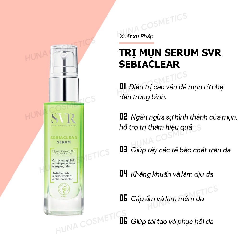 Tinh Chất Dưỡng Chất Kiềm Dầu và Giảm Mụn Mờ Thâm SVR Sebiaclear Serum 30ml