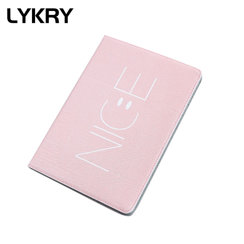 Bao da máy tính bảng Lykry  nắp lật hình mặt cười dành cho Ipad Air Mini 5 / 2 / 3 / 4 Pro / 9.7 / 10.2 / 11