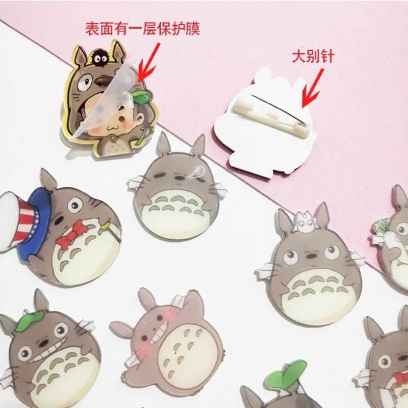 Huy hiệu Sticker TOTORO trang trí cặp, balo, túi, cài áo xịn xò nhất (ngẫu nhiên)