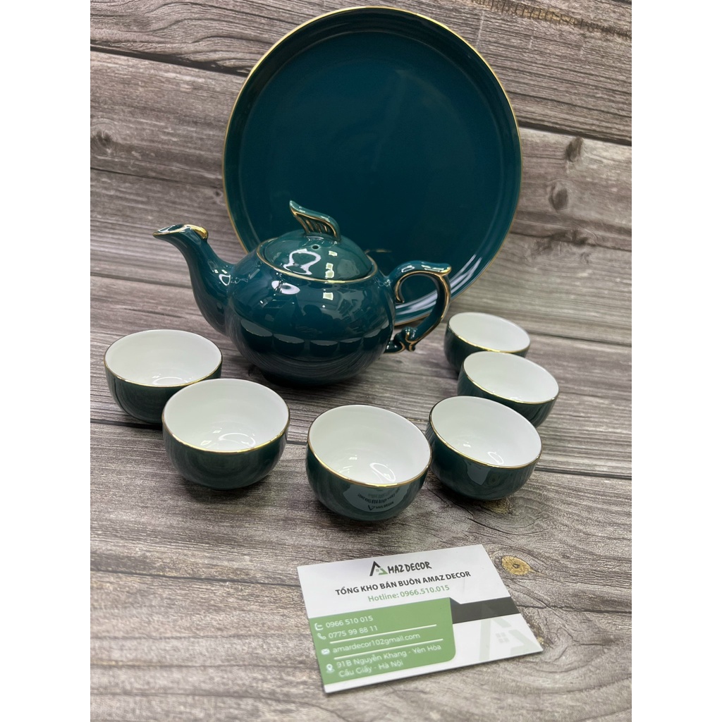 BÁT TRÀNG Giá tại xưởng Bộ tách ấm chén ngọc xanh giá rẻ Bát tràng pha trà nhỏ gốm sứ cao cấp tinh xảo đẹp