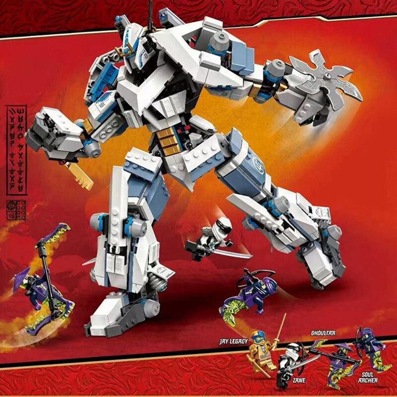 đồ chơi giáo dục lắp Ráp mô hình ninjago zane's titan mech battle7188